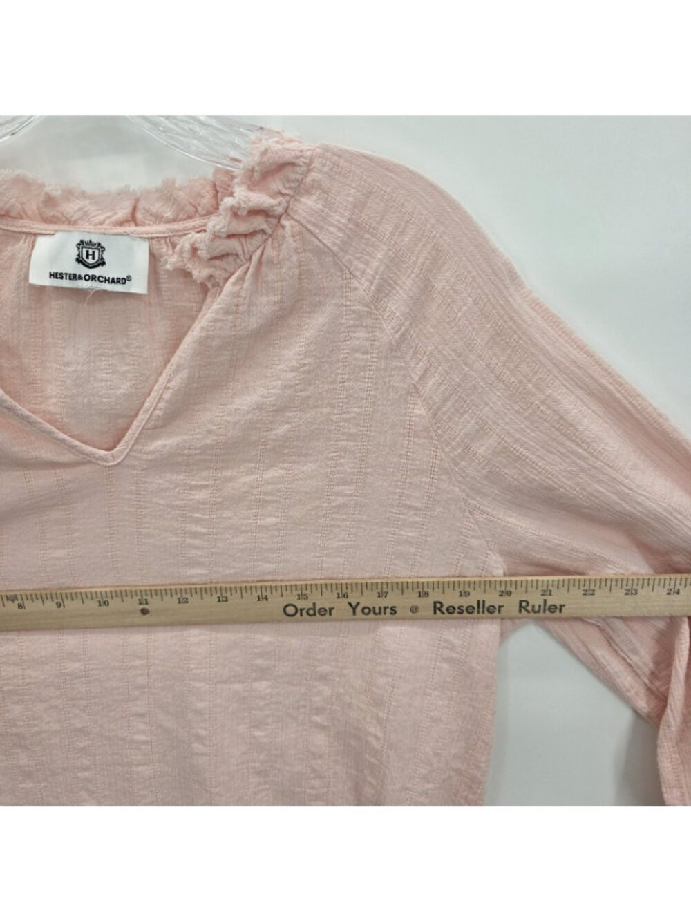 Hester & Orchard Top Womens XL Pale Pink Ruffle Cotton Gauze Boho Peasant Office - Picture 8 of 10